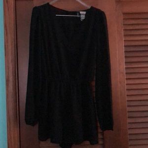 Open back long sleeve romper